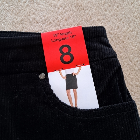 S.C. & Co Ladies Corduroy Skirt Womens Size 8 Pull On Black Cord Skirt  NWT - Picture 7 of 12